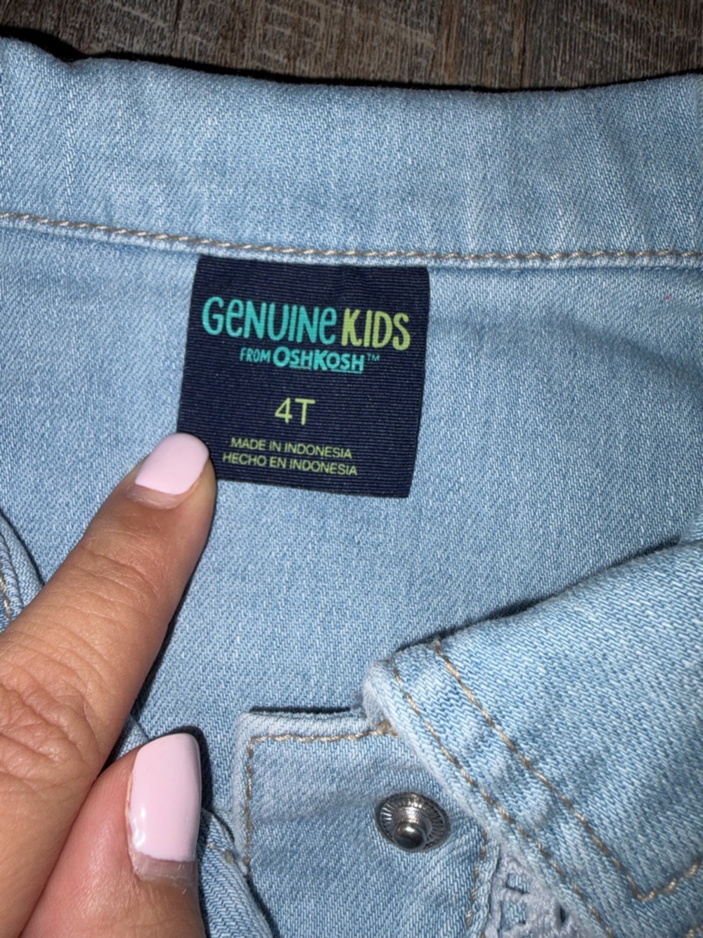 Toddler Girs Denim Vest with Lace Trim - Picture 2 of 5